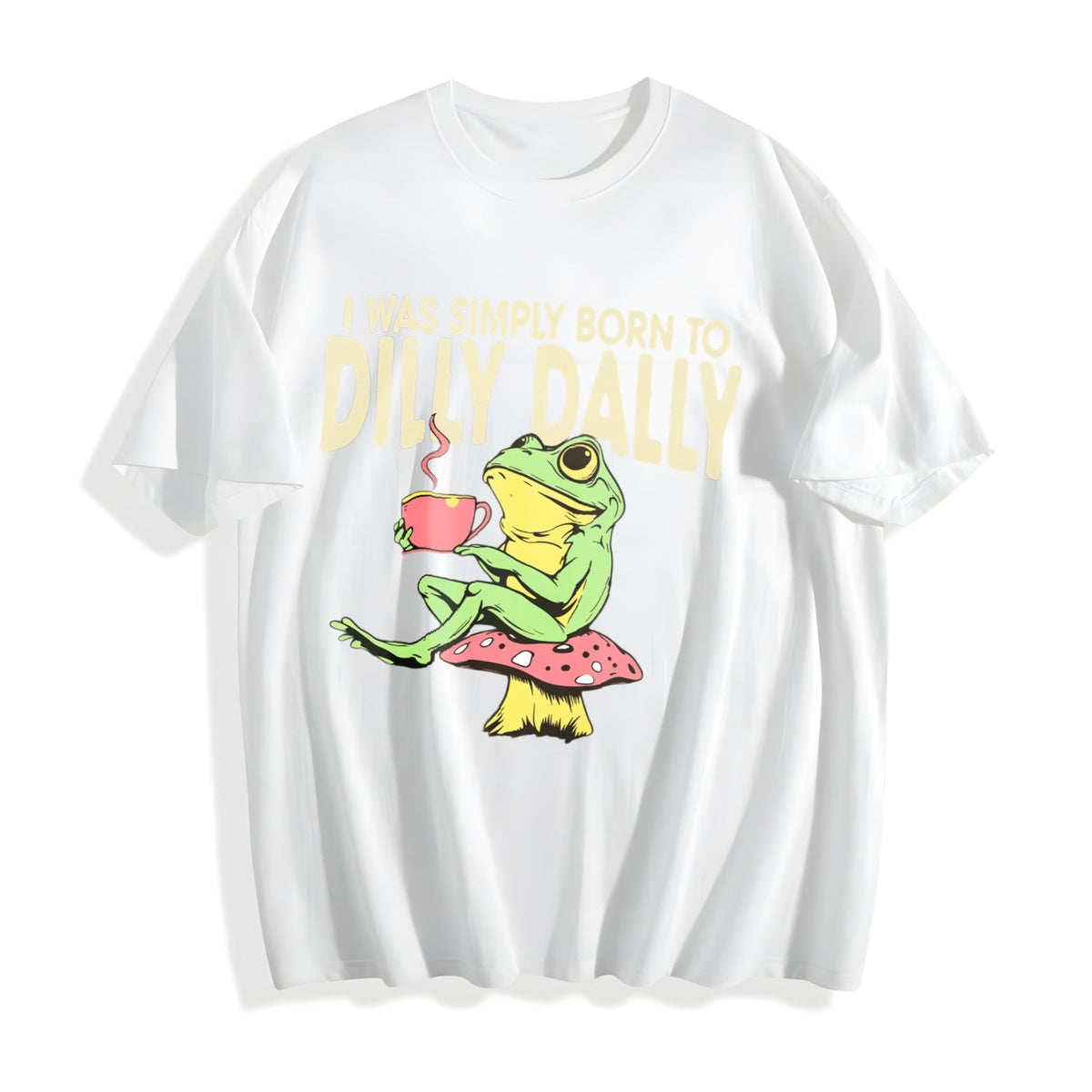 Funny Frog On Mushroom Born To Dilly Dally Meme - Boxy product image 2