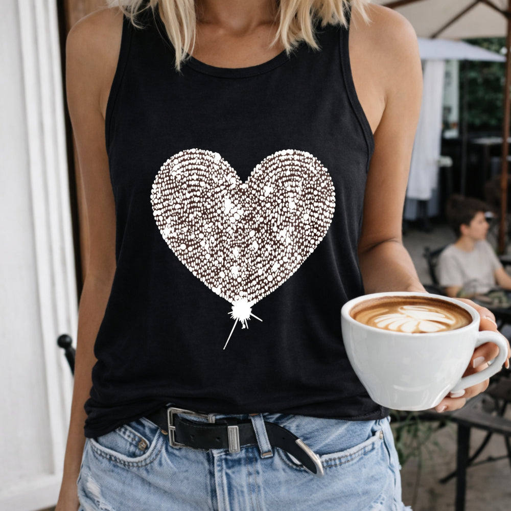Artistic Texture Heart-shaped And Halter Women's Tank Top