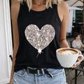 Artistic Texture Heart-shaped And Halter Women's Tank Top