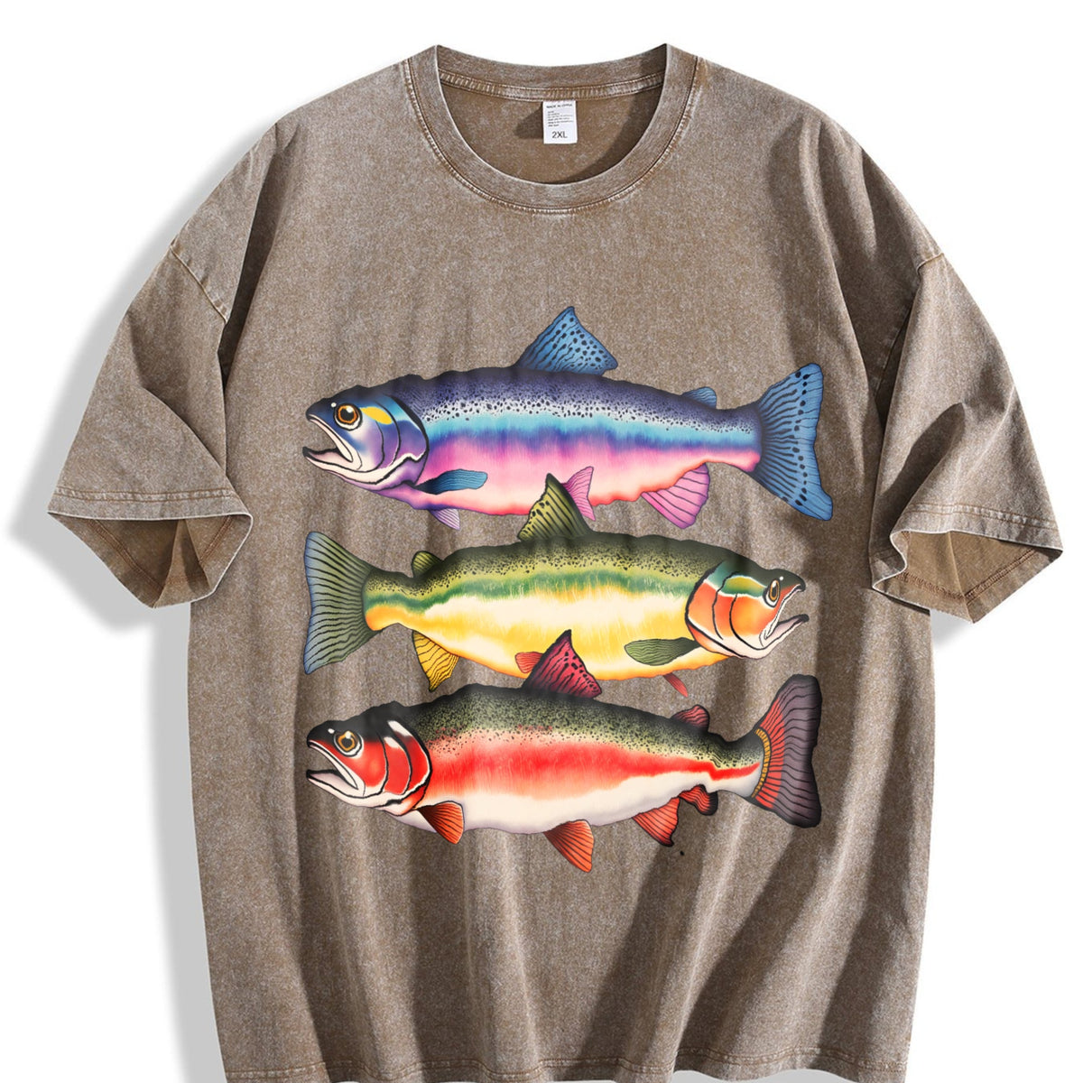 Abstract Colorful Trout In A Row - River Fish Vintage product image 3