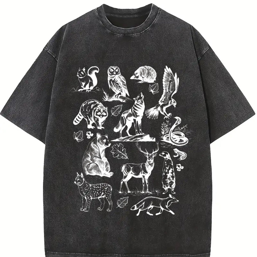 Forest Animals 90s Vintage Washed T-Shirt product image 2