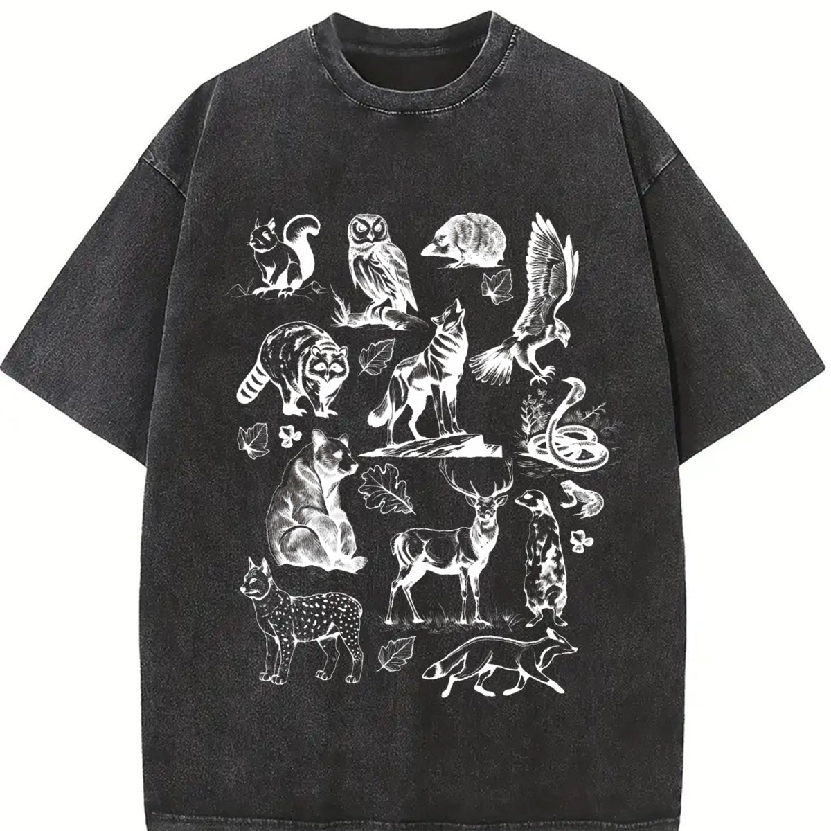 Forest Animals 90s Vintage Washed T-Shirt product image 2