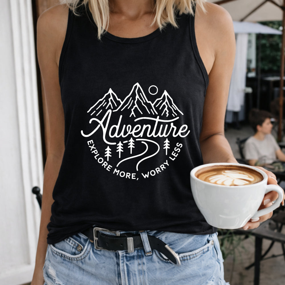 Adventure Letters & Cartoon Mountains Women's Tank Top