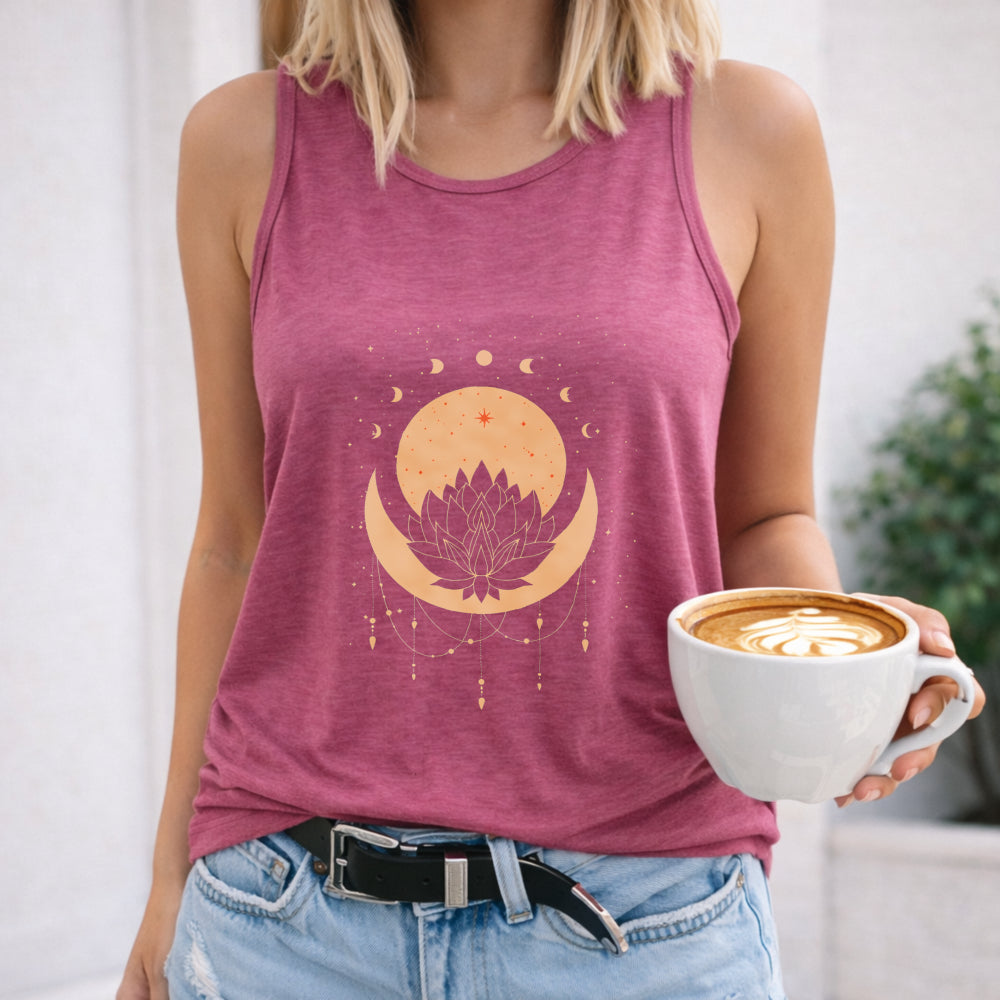 Chic With Vibrant For Lotus Women's Tank Top