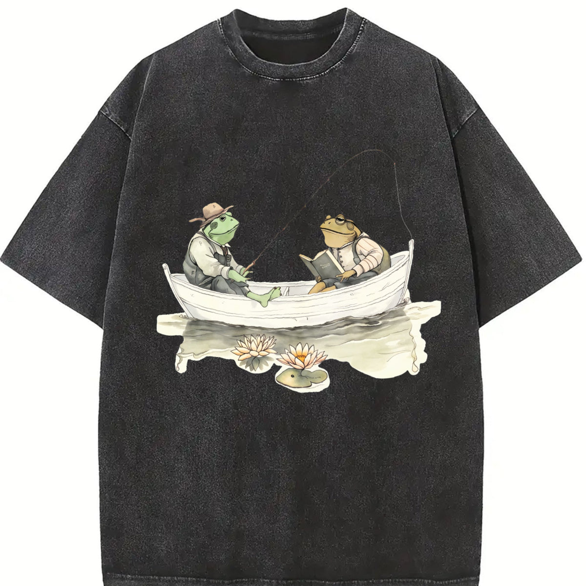 Fishing Frogs 90s Vintage Washed T-Shirt product image 2