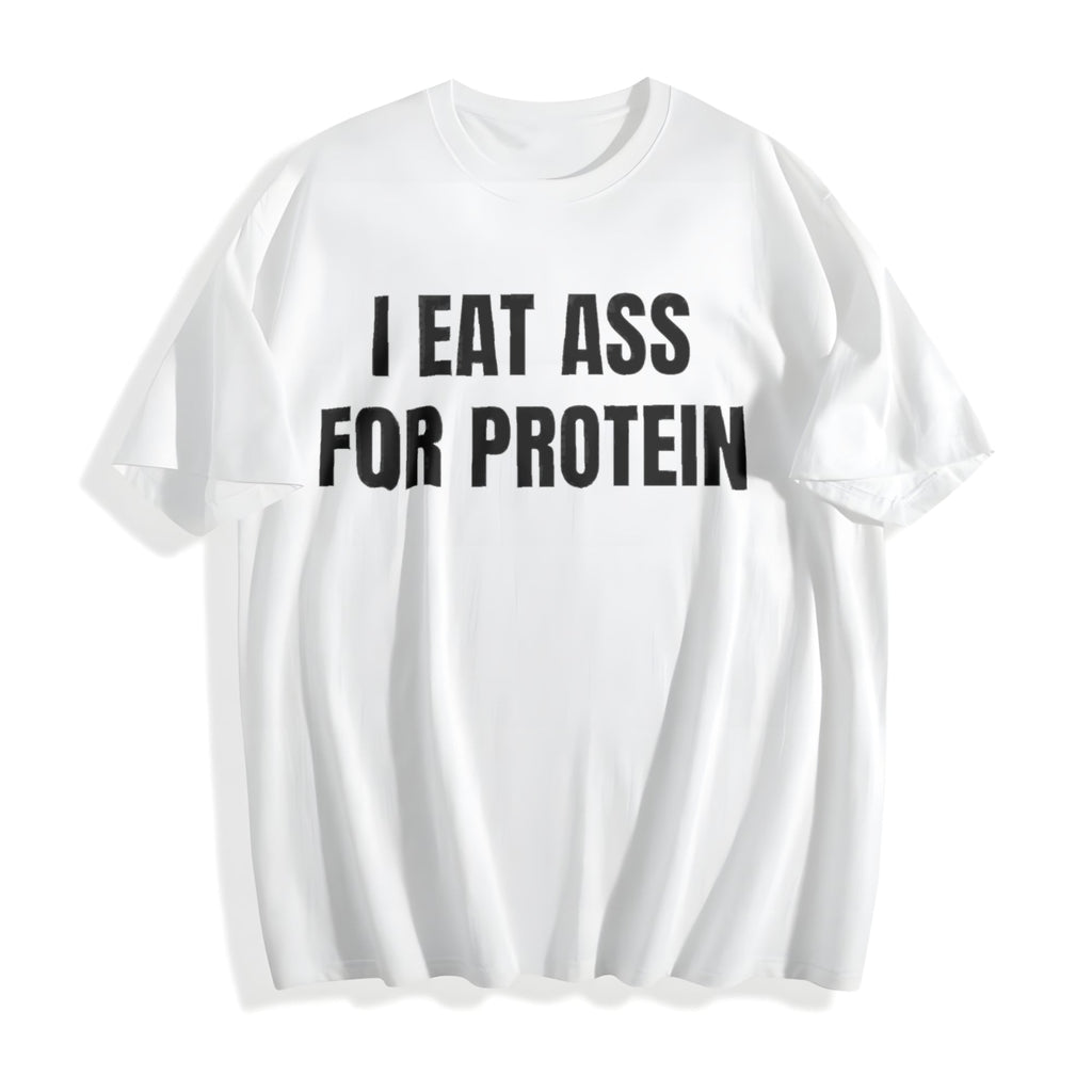 I Eat A S For Protein - Funny Workout Lifters Cotton T-Shirt product image 2
