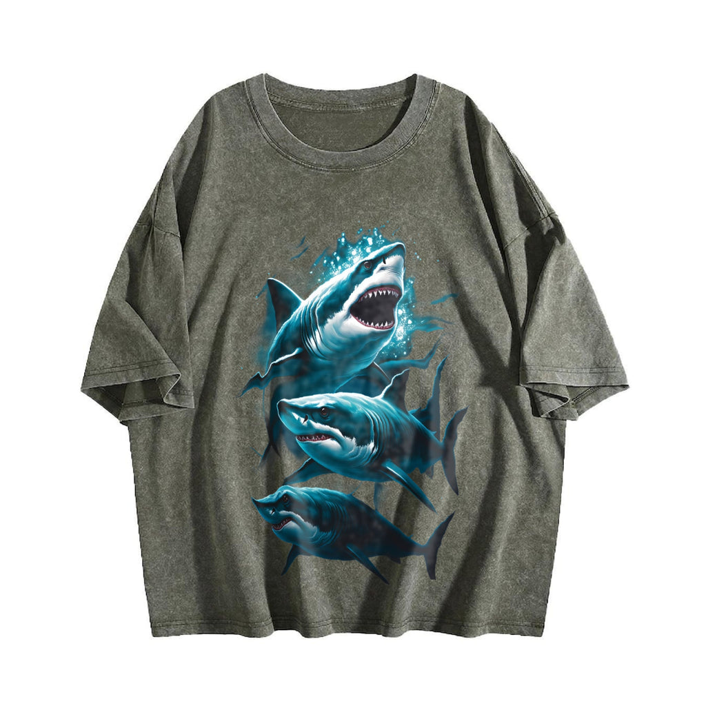 Three Sharks Vintage Washed T-Shirt product image 4