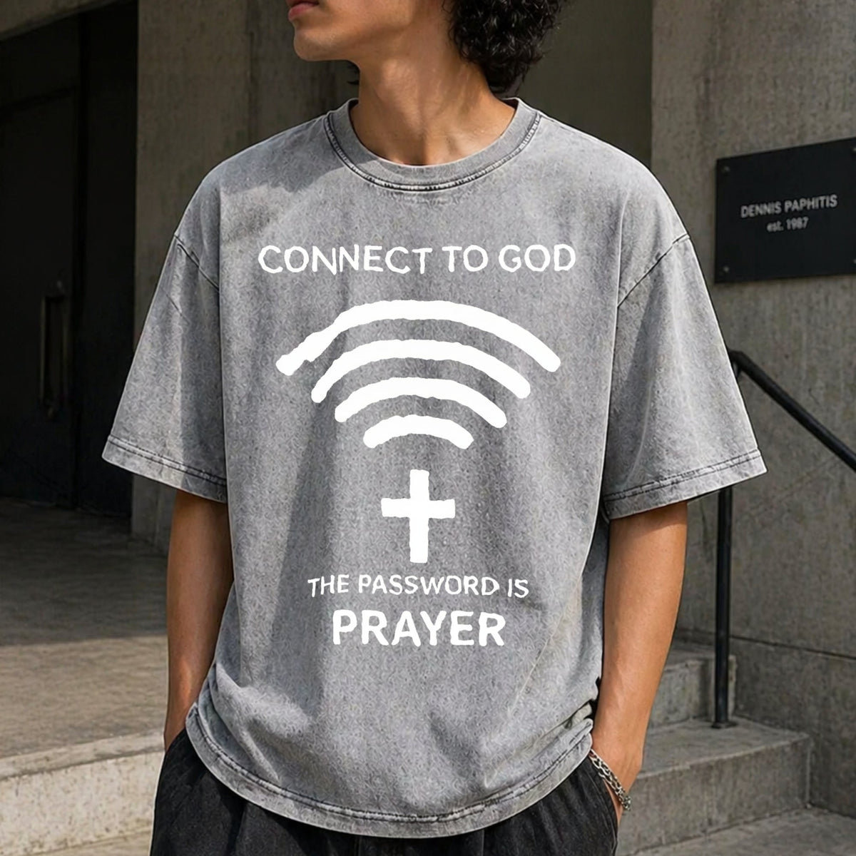 Connect To God The Password Ls Prayert- 100 Vintage Washed product image 5