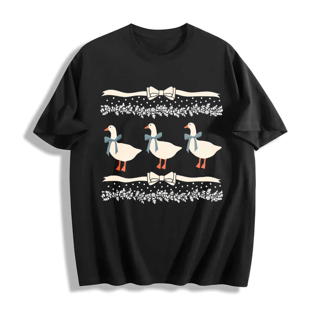 1980s Blue Ribbon Goose With Hearts Ugly Cotton T-Shirt product image 1