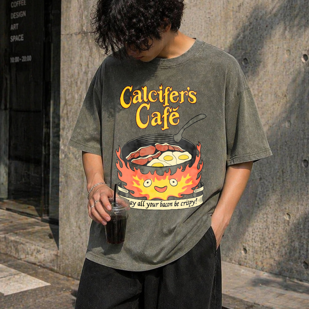 Calcifer's Cafe Howl's Moving Castle Vintage Washed T-Shirt product image 4
