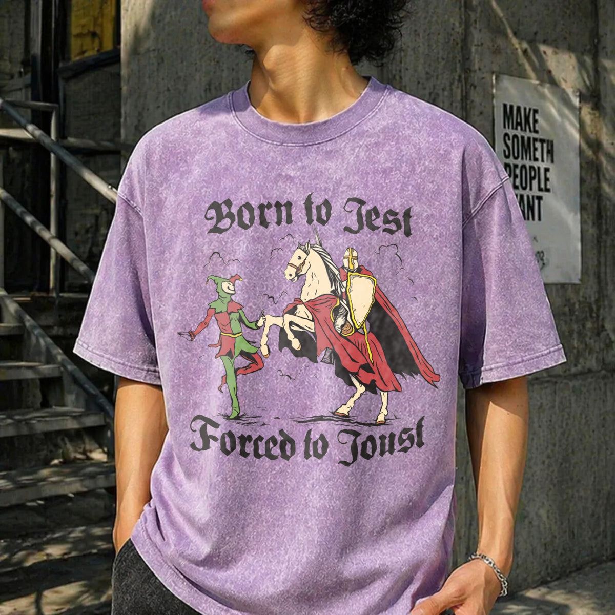Born To Jest Forced To Joust Vintage Washed T-Shirt product image 6