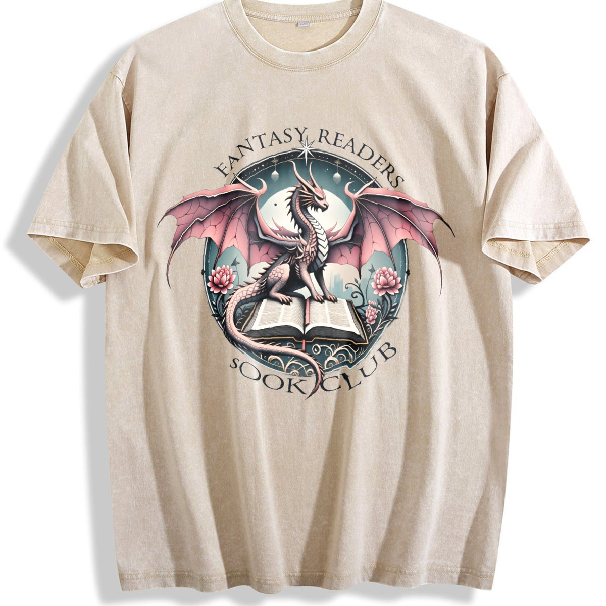 Fantasy Readers Book Club Dragon Vintage Washed T-Shirt product image 1
