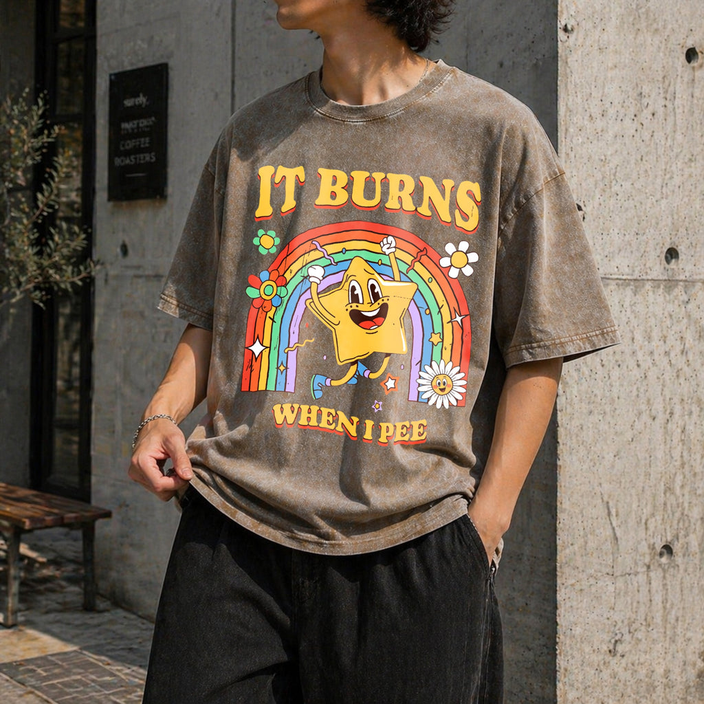 Funny Saying It Burns When I Pee Sarcastic Vintage Washed product image 3