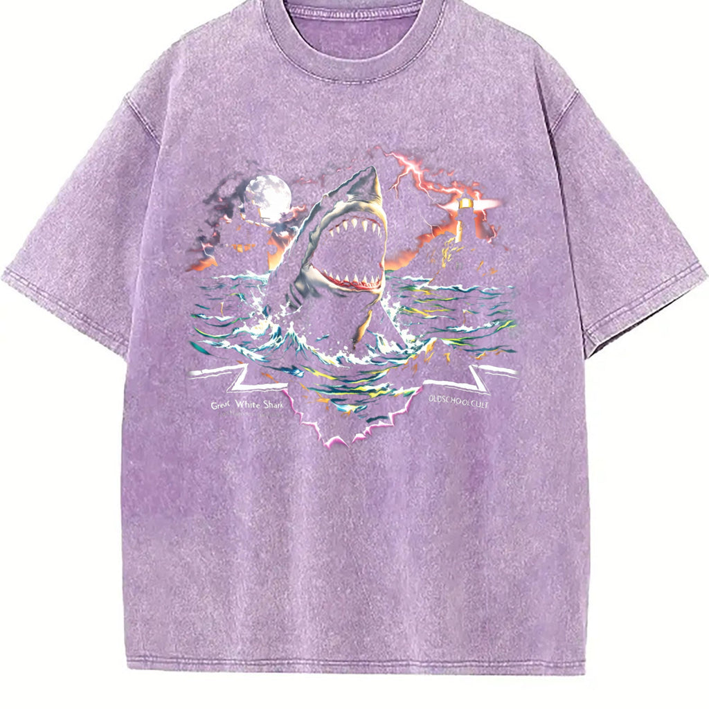 Great White Shark 90s Vintage Washed T-Shirt product image 6