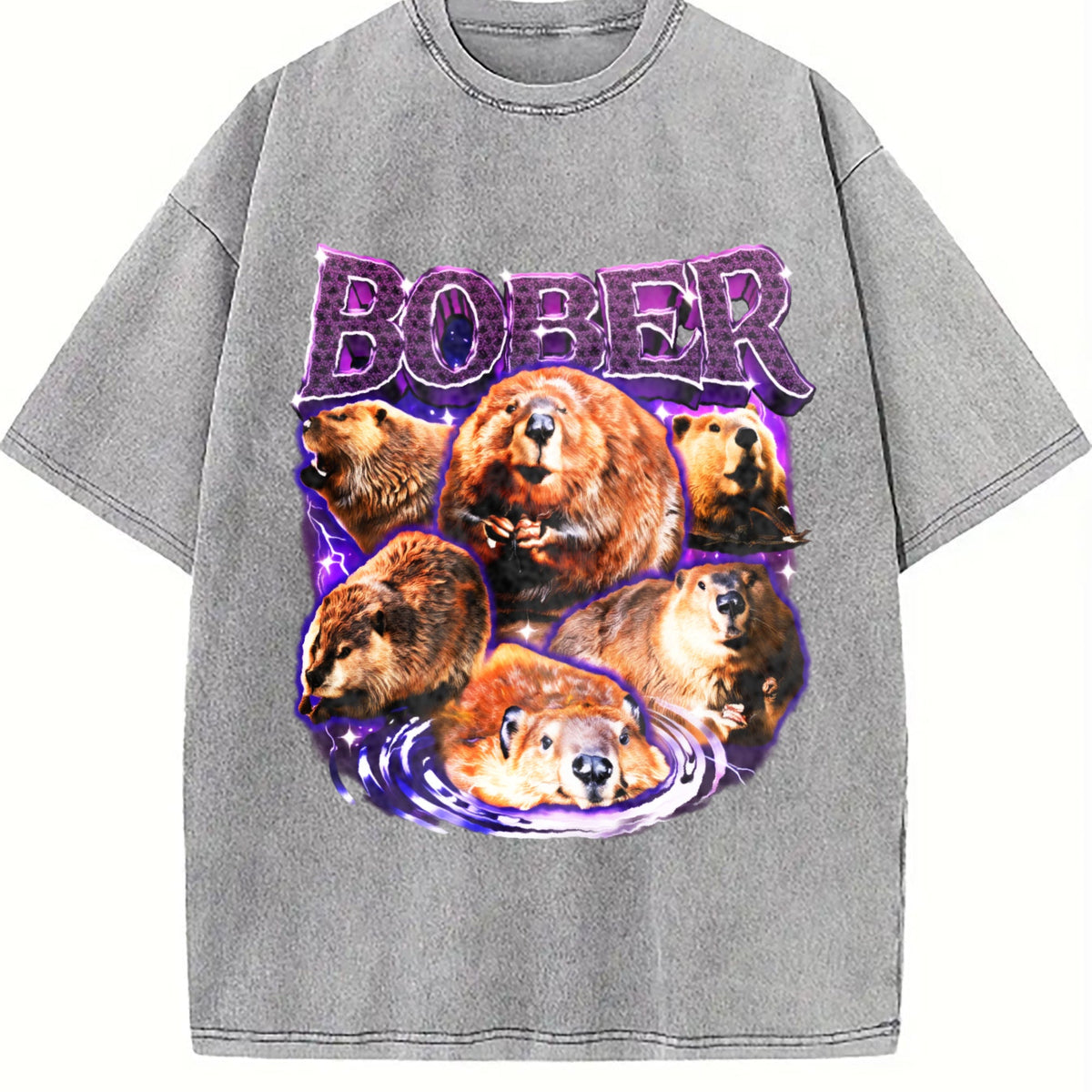 Bober Meme Vintage Washed T-Shirt product image 5