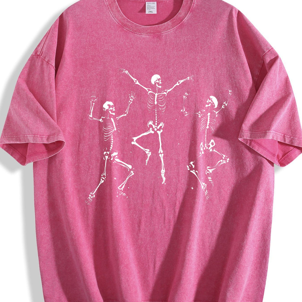 Dancing Skeletons - Black For Gym Vintage Washed T-Shirt product image 5