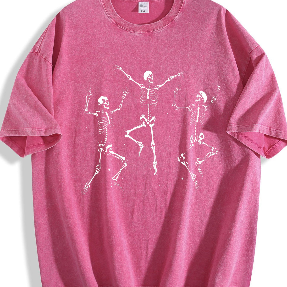 Dancing Skeletons - Black For Gym Vintage Washed T-Shirt product image 5