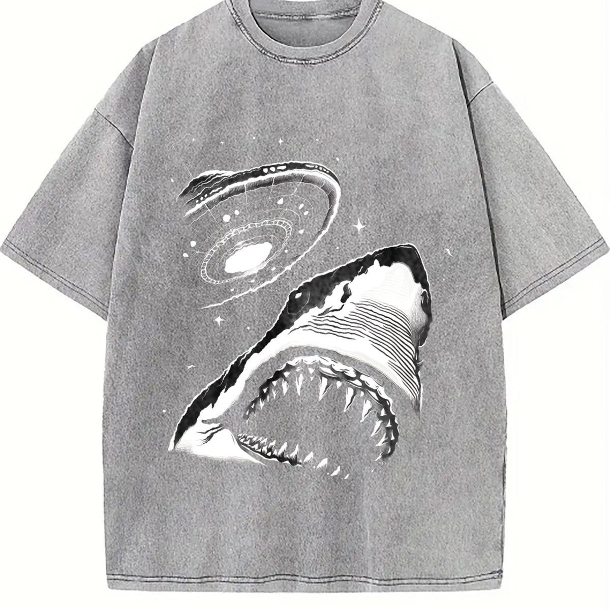 Shark Selfie With UFO 90s Vintage Washed T-Shirt product image 5