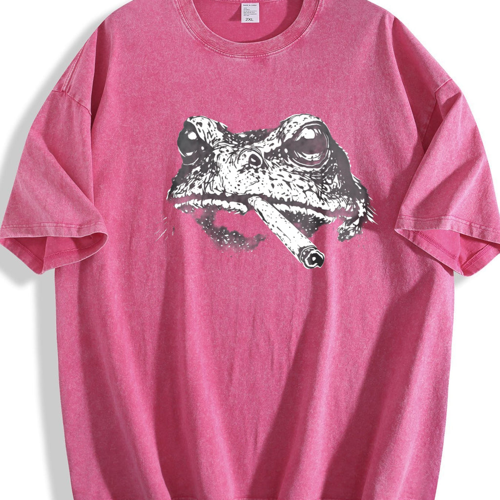 Smoking Frog Meme Vintage Washed T-Shirt product image 7