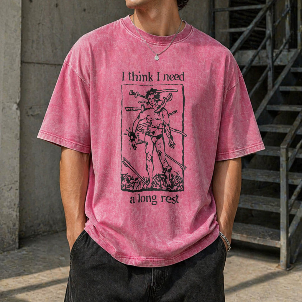 Funny I Need A Long Rest - DND Dungeons Vintage Washed product image 7