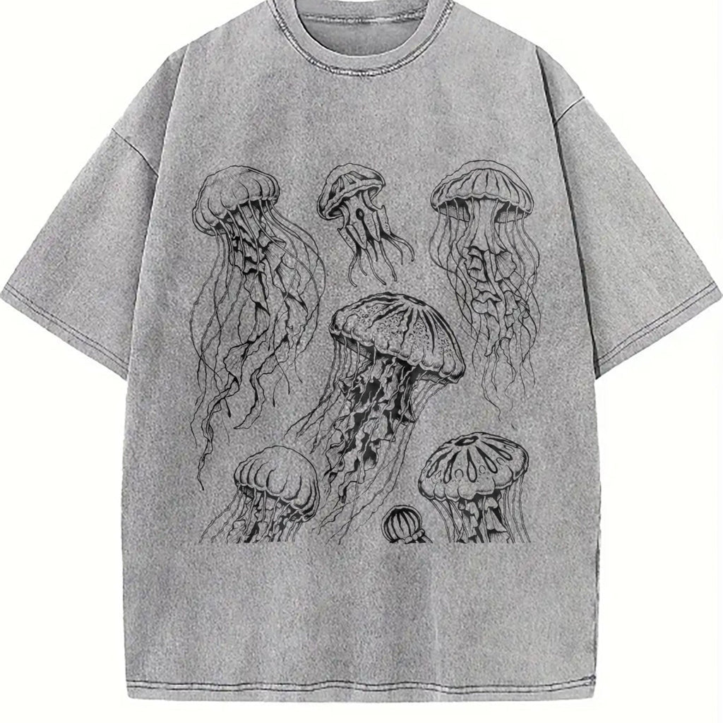 Jellyfish 90s Tattoo Vintage Washed T-Shirt product image 5