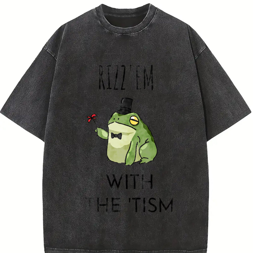Rizz Em With The Tism Vintage Washed T-Shirt product image 2