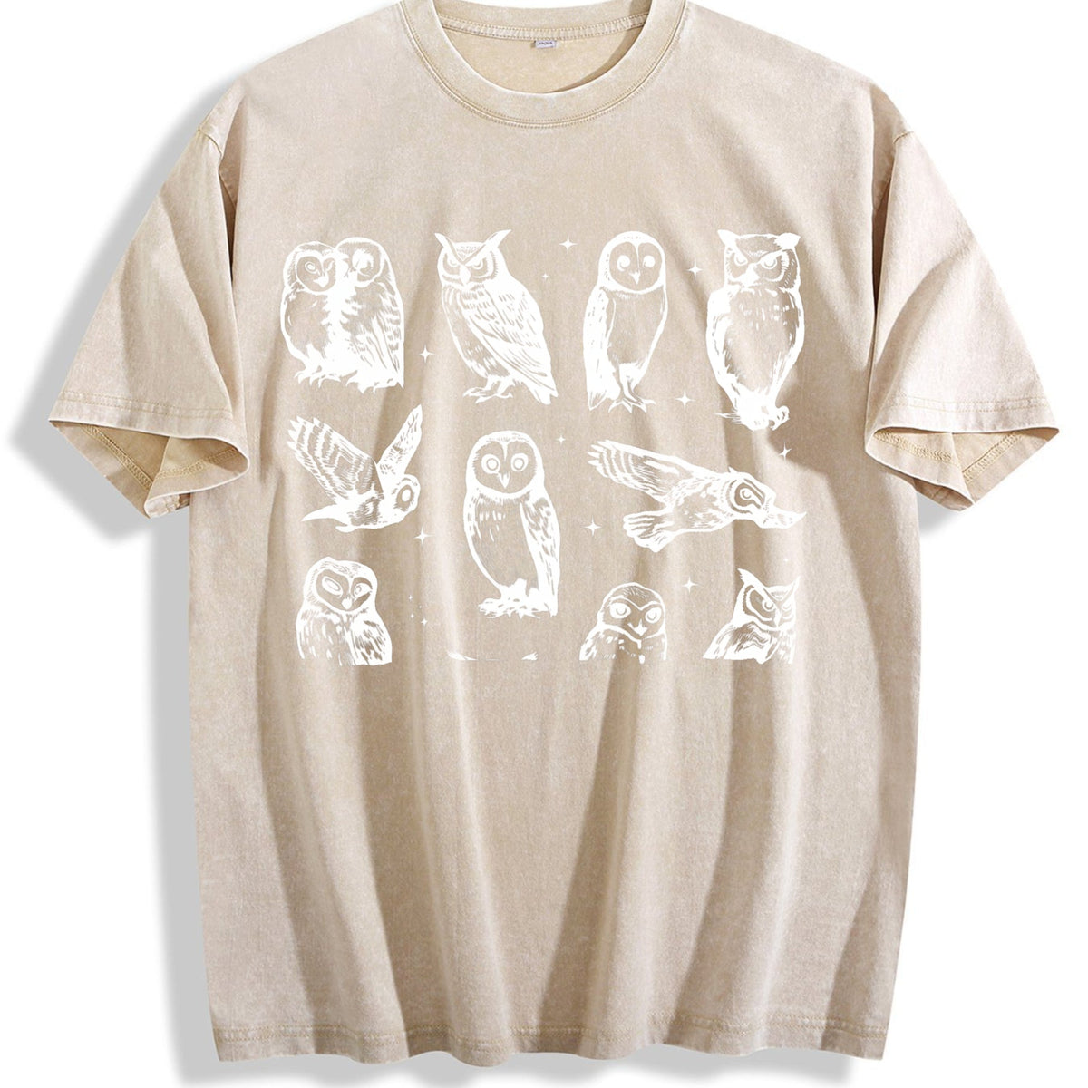 Owls 90s Tattoo Vintage Washed T-Shirt product image 1