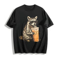 Raccoon Iced Coffee Cotton T-Shirt product image 1