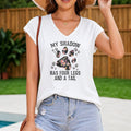 My Shadow Has Four Legs And A Tail - Fun Cartoon Women's V-Neck Tank Top