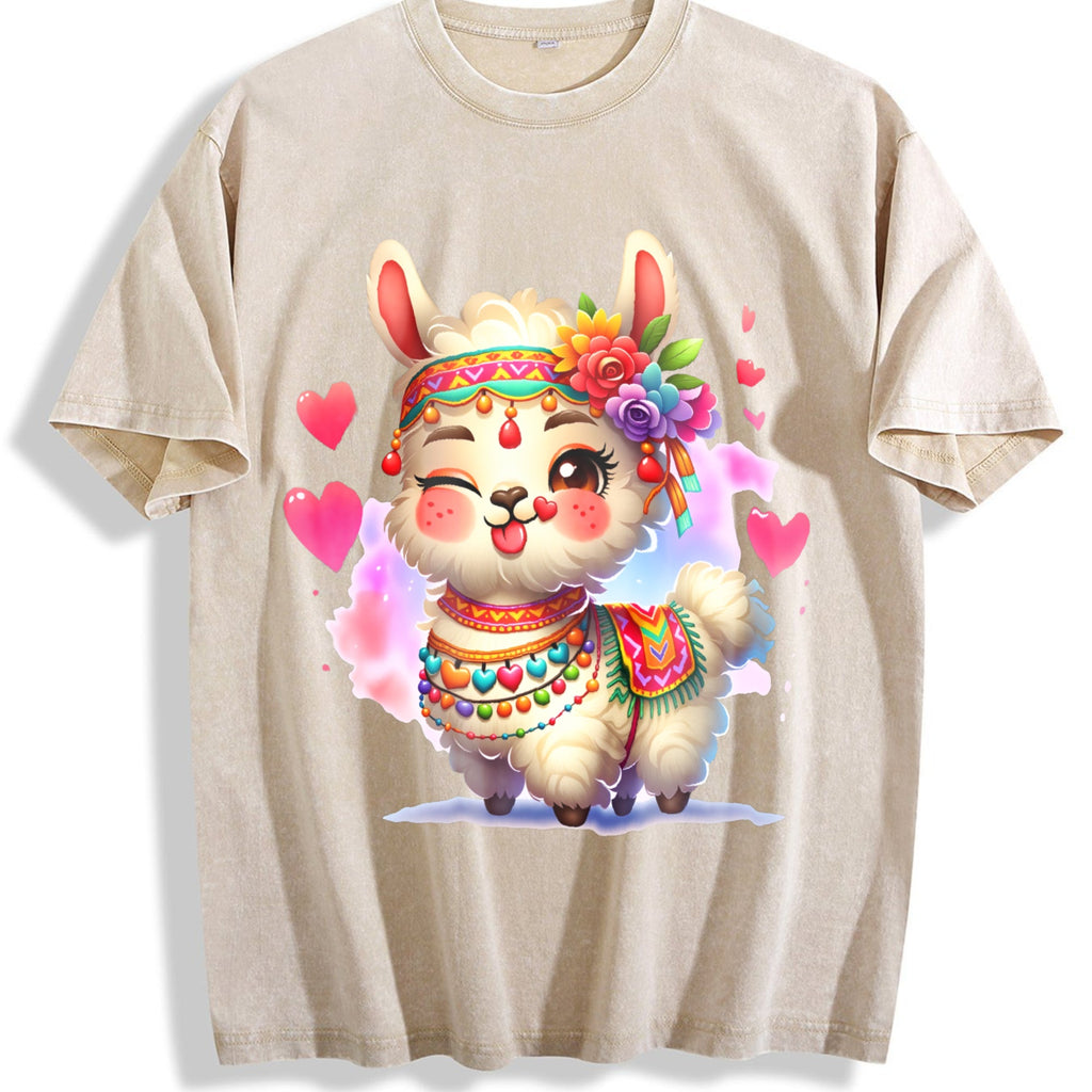 Llama Hair Accent Vintage Washed T-Shirt product image 1