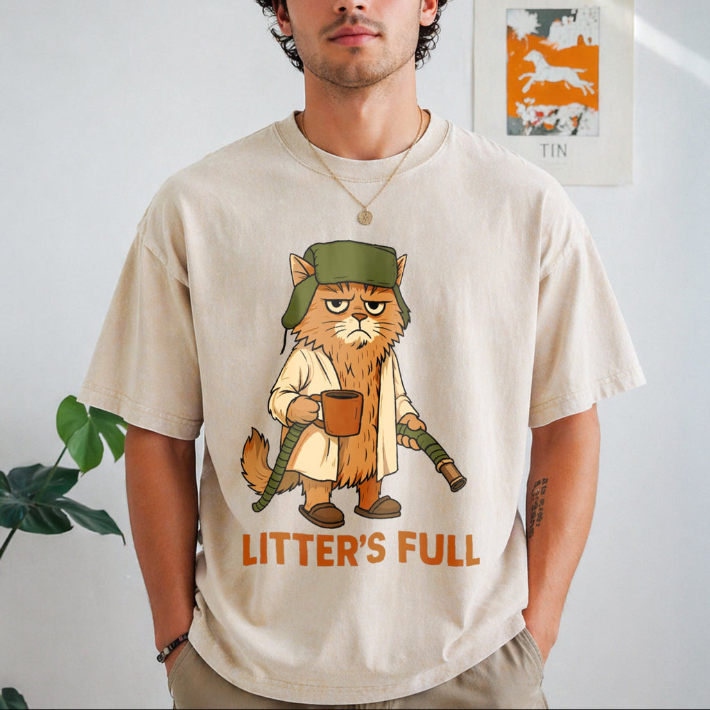 Full Funny Cat Lovers Christmas Xmas Vintage Washed T-Shirt product image 1
