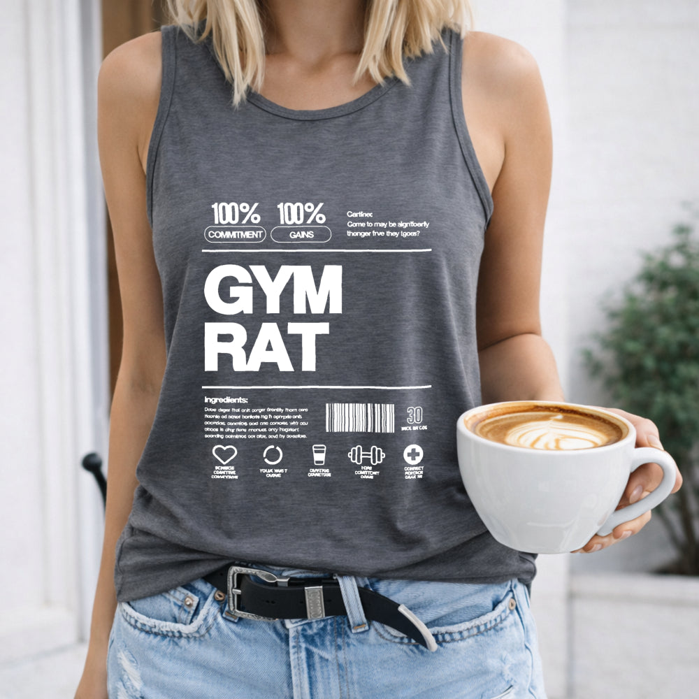 Bright Orange Gym Rat - Letter Women's Tank Top