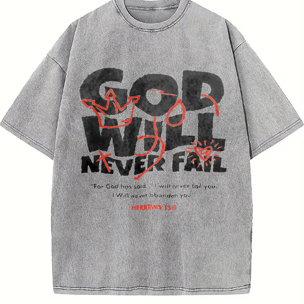 God Will Never Fail You Christian Faith Vintage Washed product image 4