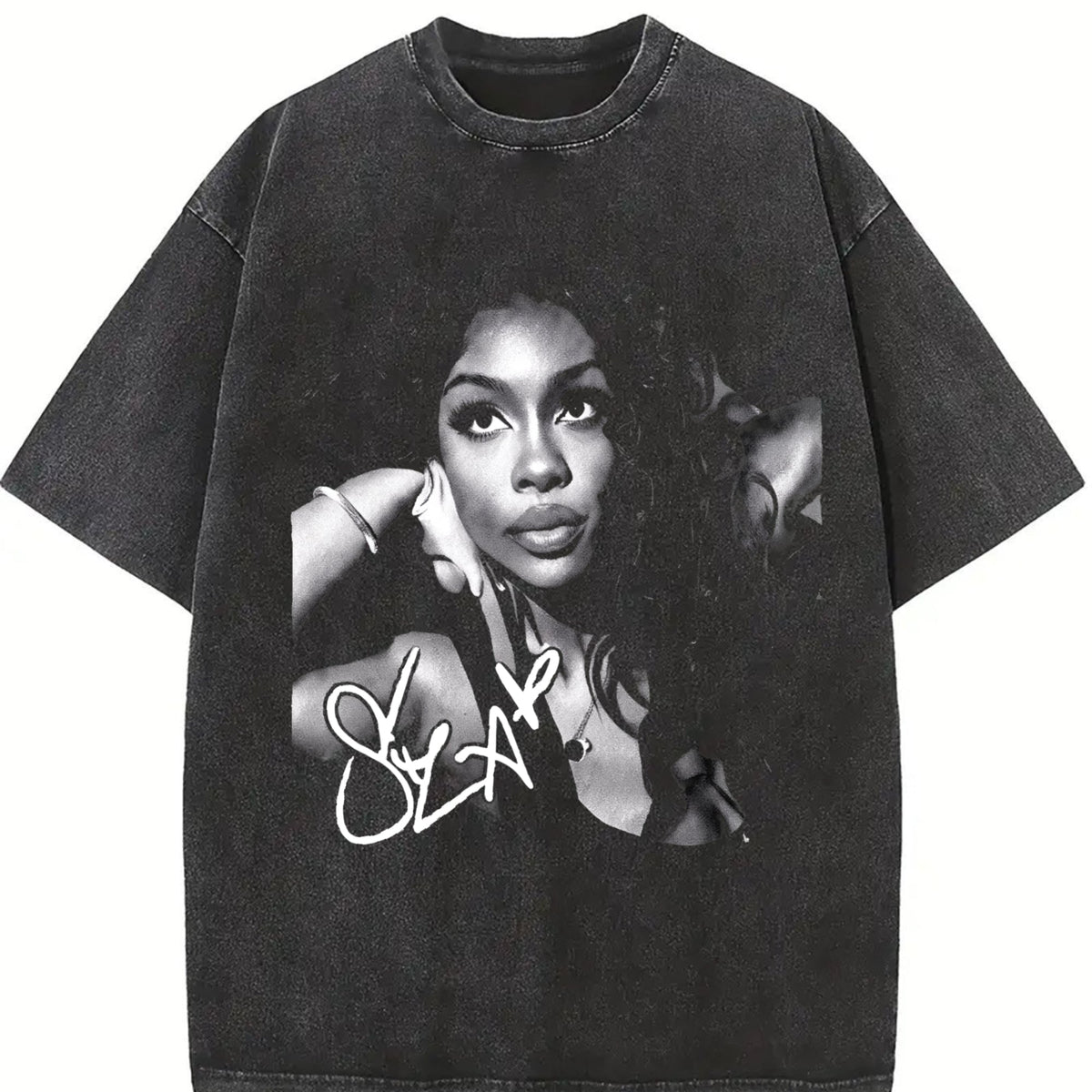 Monochrome Portrait Collage Vintage Washed T-Shirt product image 2