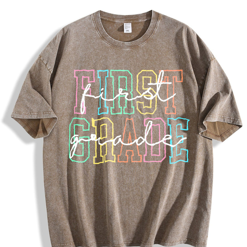 First Grade Teacher Vintage Washed T-Shirt product image 3