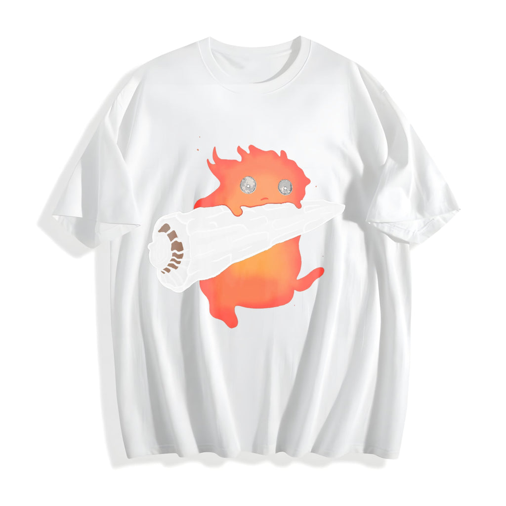 Calcifer's Howl's Moving Castle Cotton T-Shirt product image 2