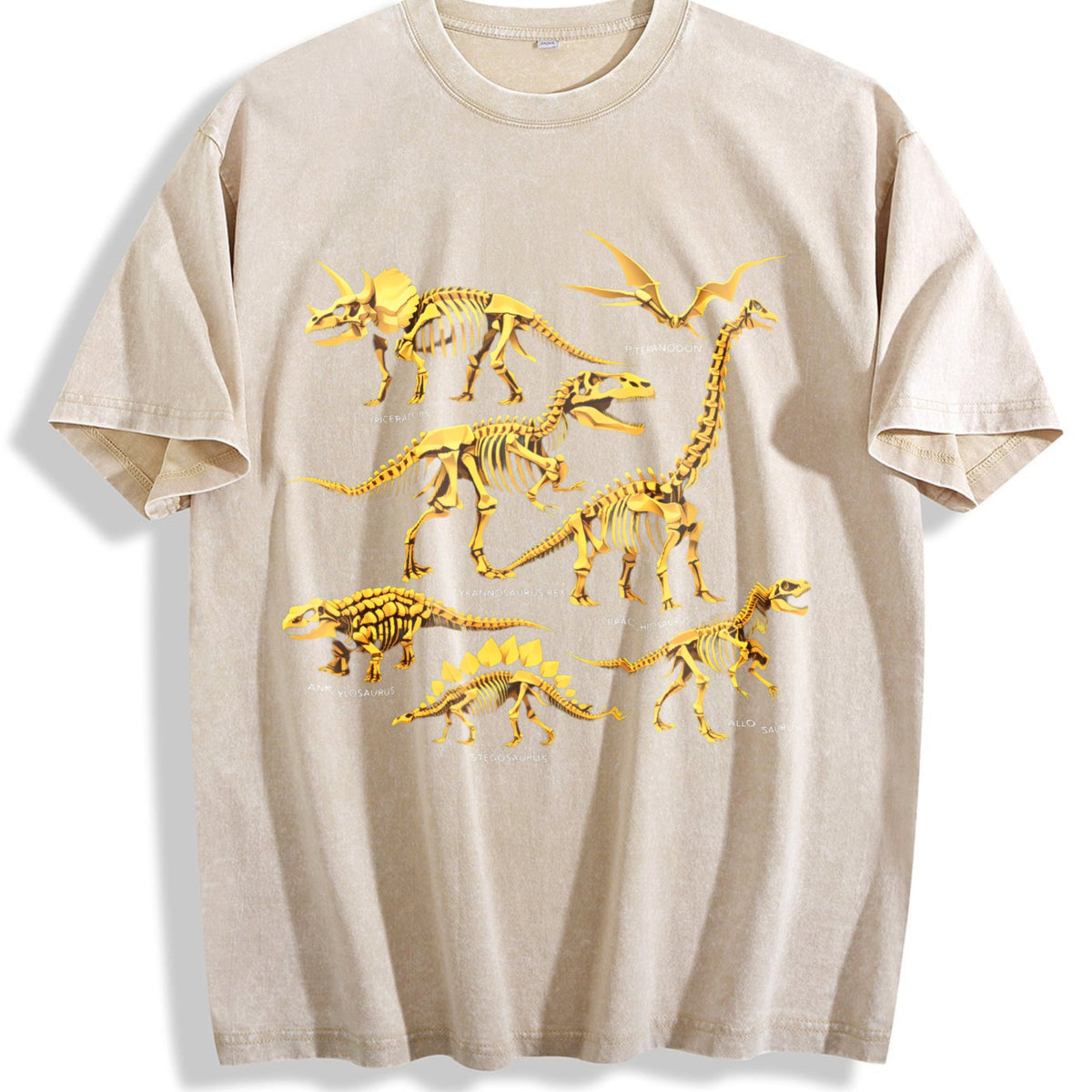Dinosaur Skeleton 90s Vintage Washed T-Shirt product image 1