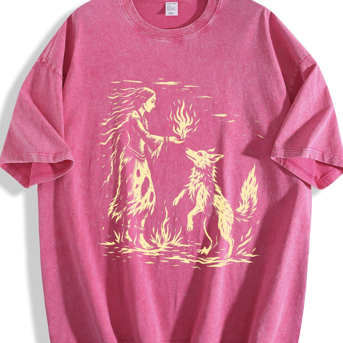 American Native Wolf Vintage Washed T-Shirt product image 7