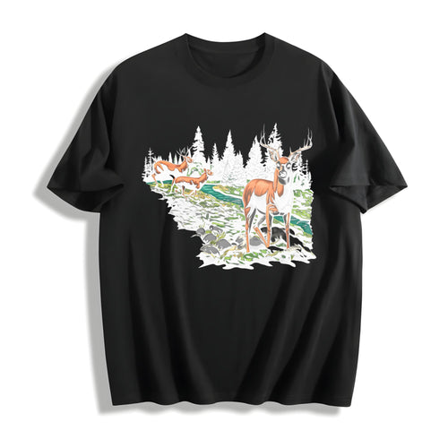 90s National Wildlife Deer Cotton T-Shirt product image 1