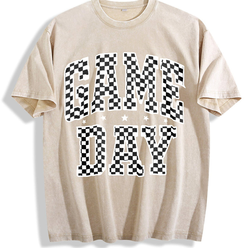 Football - Checkered With Logos Vintage Washed T-Shirt product image 1