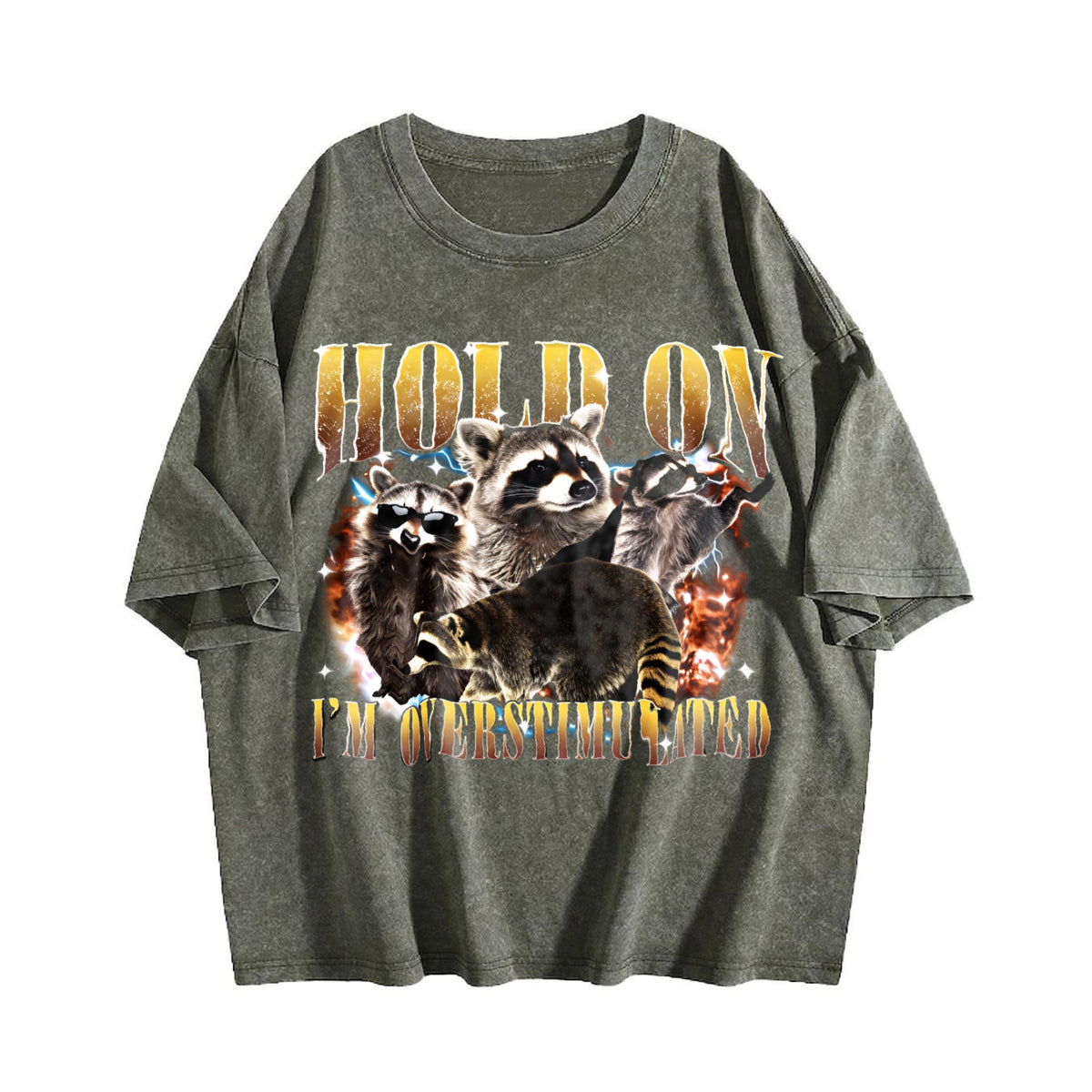 Hold On I Am Overstimulated Vintage Washed T-Shirt product image 4