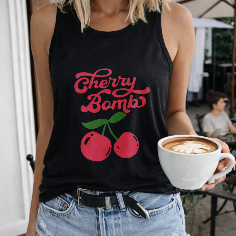 Cherry Bamb Letters & Cherry Women's Tank Top