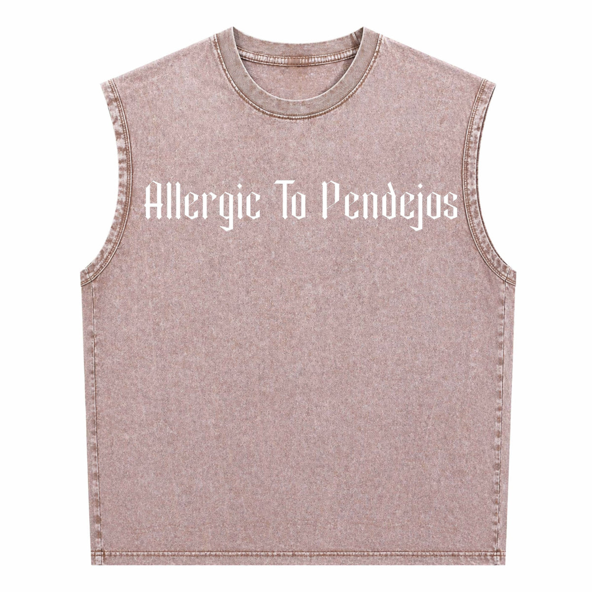 Allergic To Pendejos Latin Spanish Slang Funny Sarcastic Men's Washed Tank Top