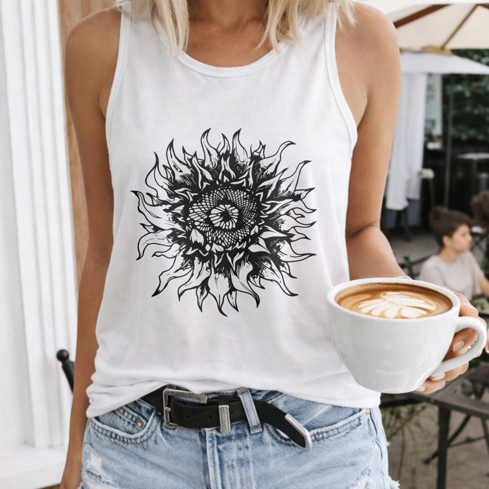 White Flame Sun Women's Tank Top