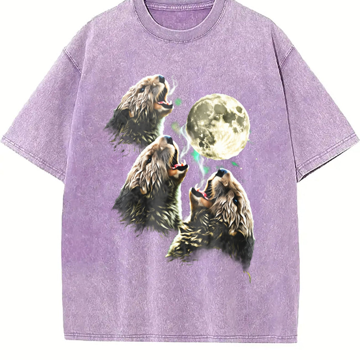 Otter Howling To Moon 90s Vintage Washed T-Shirt product image 6