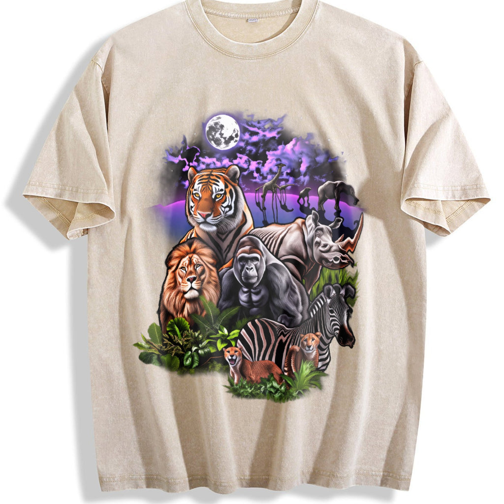 Rainforest Animals 90s Vintage Washed T-Shirt product image 1