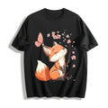 Summer Floral Butterfly Fox Cotton T-Shirt product image 1