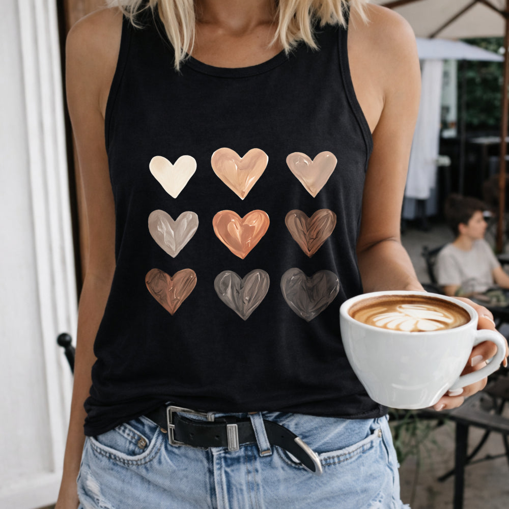 Cartoon Nine Hearts Women's Tank Top