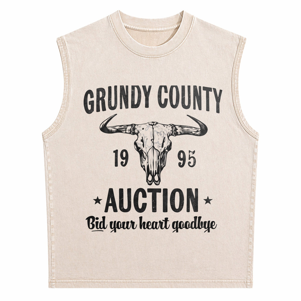 Grundy County Auction Inspired Concert Men's Washed Tank Top