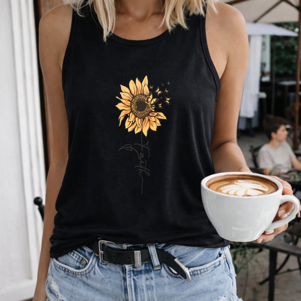 Sunflower Faith Cross Women's Tank Top